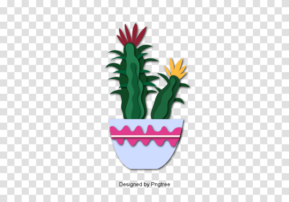 Beautiful Cartoon Cute Hand Painted Plants Potted Cactus Flowers, Blossom, Ketchup, Food Transparent Png