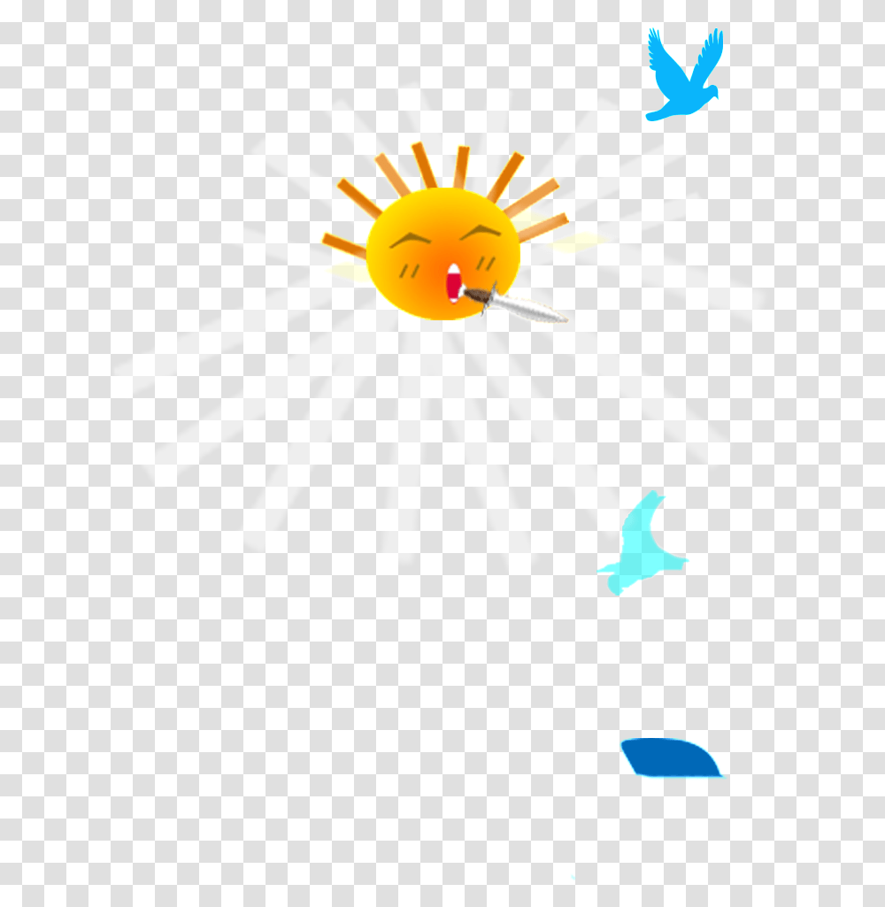 Beautiful Cartoon Sun Bird Cartoon Full Size Dot, Meal, Food, Symbol, Flag Transparent Png