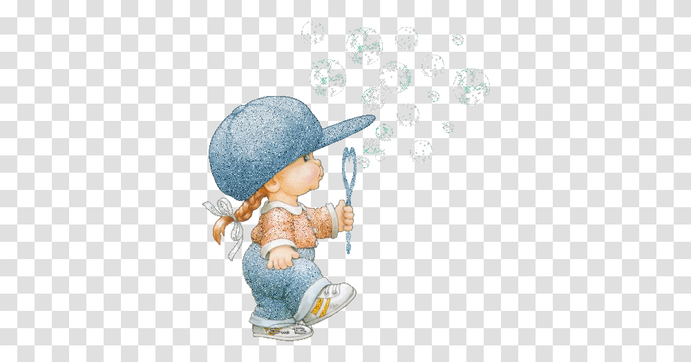 Beautiful Children Gif Tubepng Dessin Humour Fond D Blowing Bubbles Cartoon Gif, Clothing, Apparel, Hat, Person Transparent Png