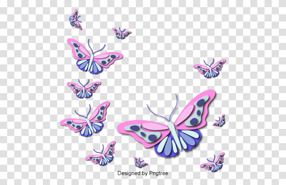 Beautiful Colorful Cartoon Hand Painted Butterfly Spring, Floral Design, Pattern, Bird Transparent Png