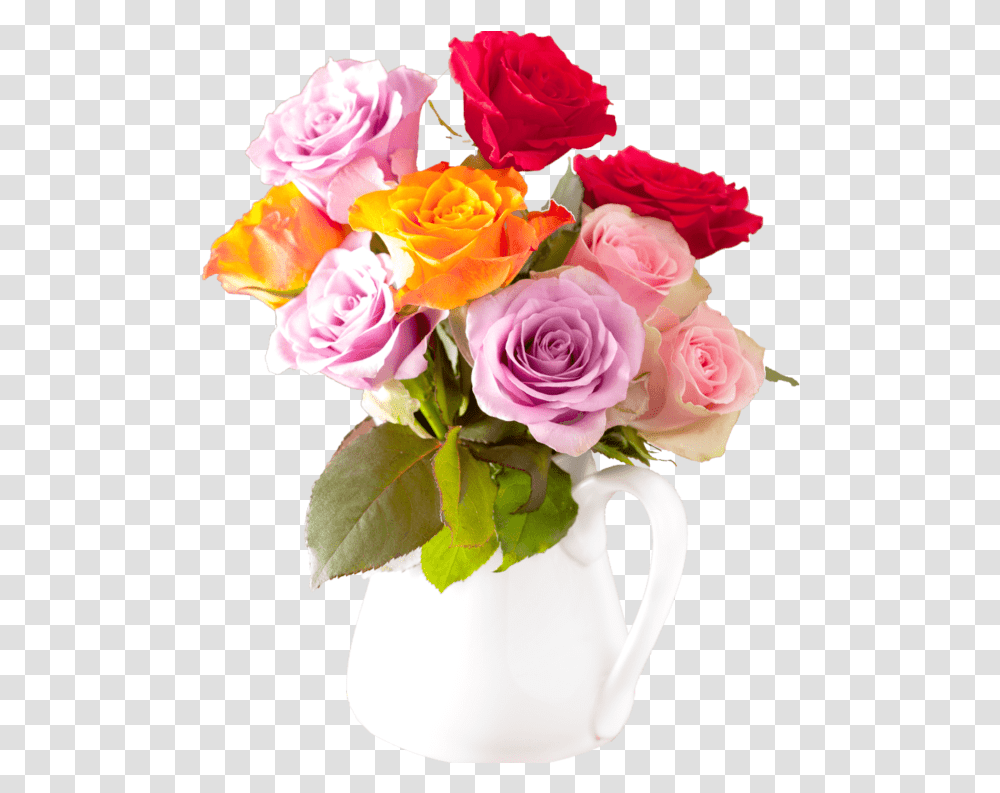 Beautiful Colorful Rose Flowers Bouquet In Vase Pvma7ll Garden Roses, Plant, Flower Bouquet, Flower Arrangement, Blossom Transparent Png