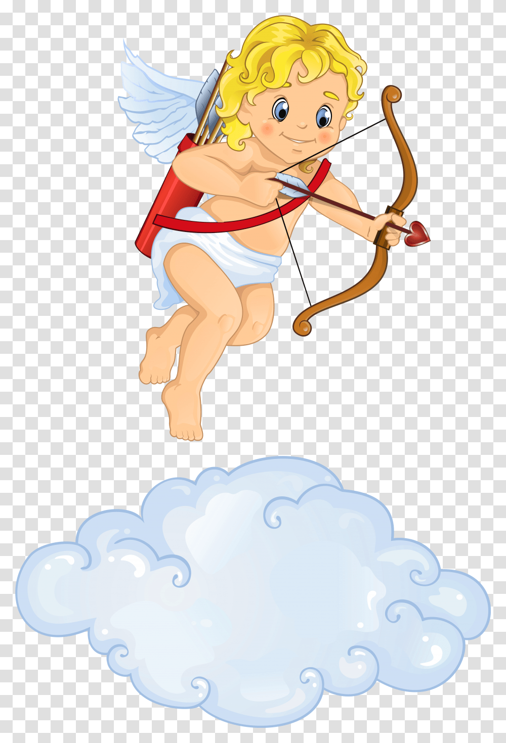 Beautiful Cupid Cupid On A Cloud, Person, Human, Bow, Sport Transparent Png