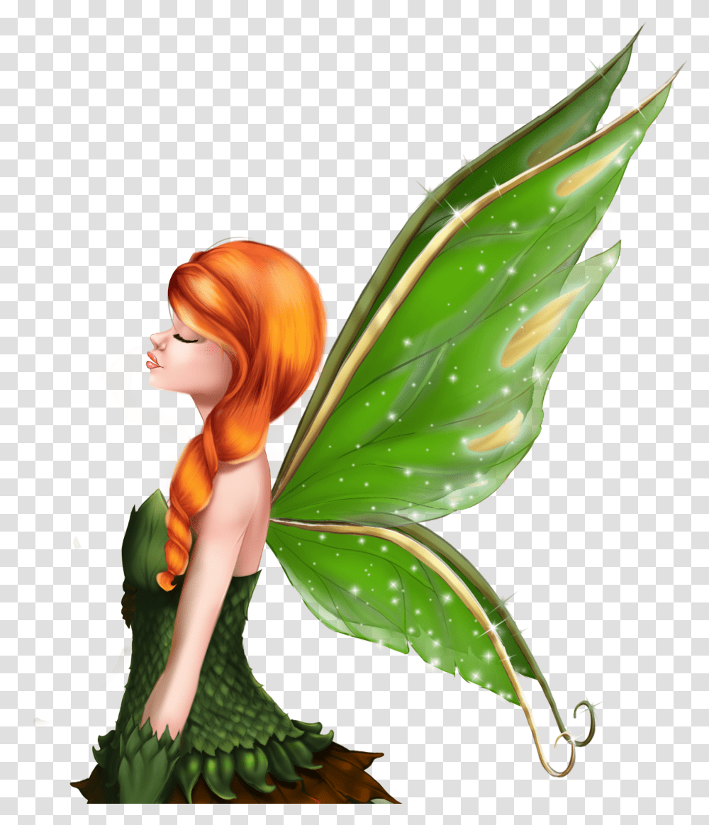 Beautiful Fairy Character Fairy, Plant, Leaf, Green, Person Transparent Png