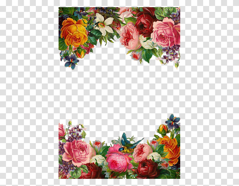 Beautiful Flowers Border, Floral Design, Pattern Transparent Png
