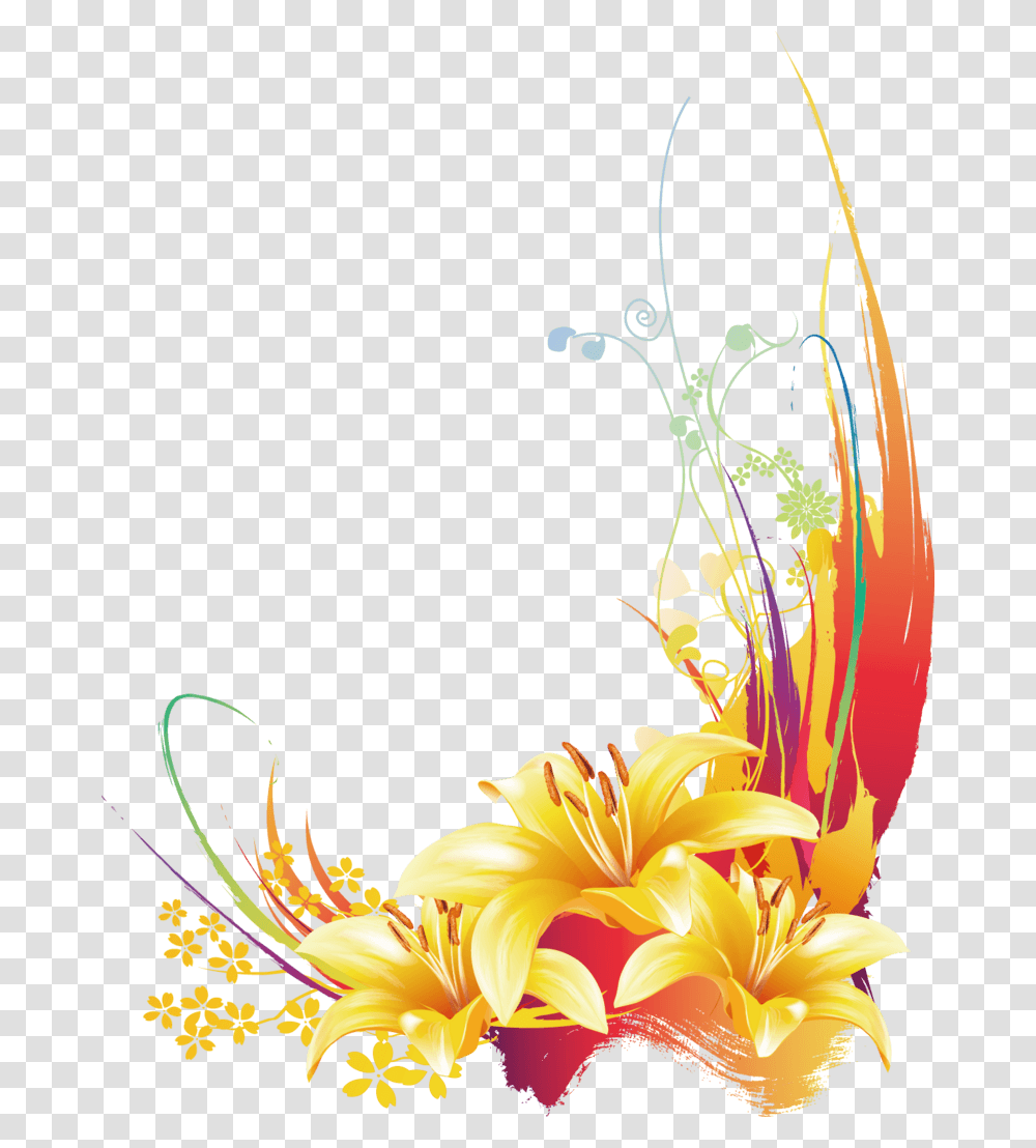 Beautiful Flowers Corners, Floral Design, Pattern Transparent Png