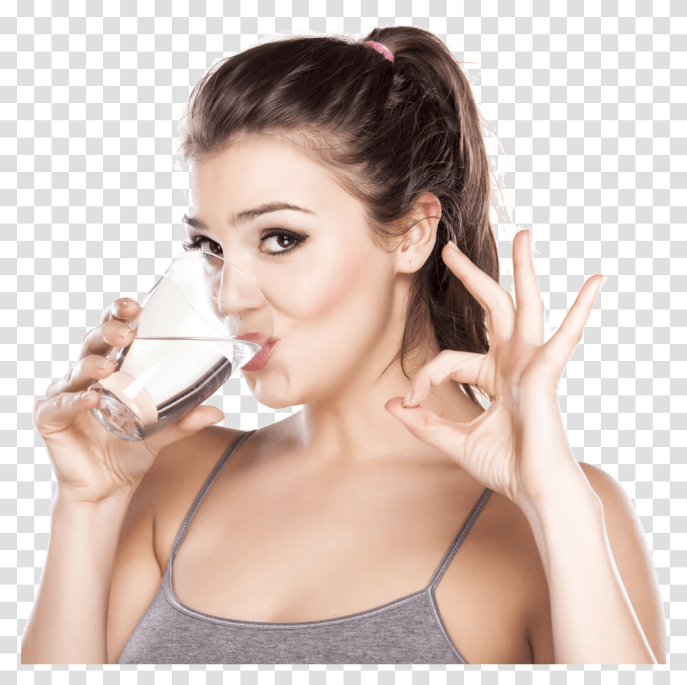 Beautiful Girl Drinking Water Drinking Water, Person, Human, Beverage, Female Transparent Png