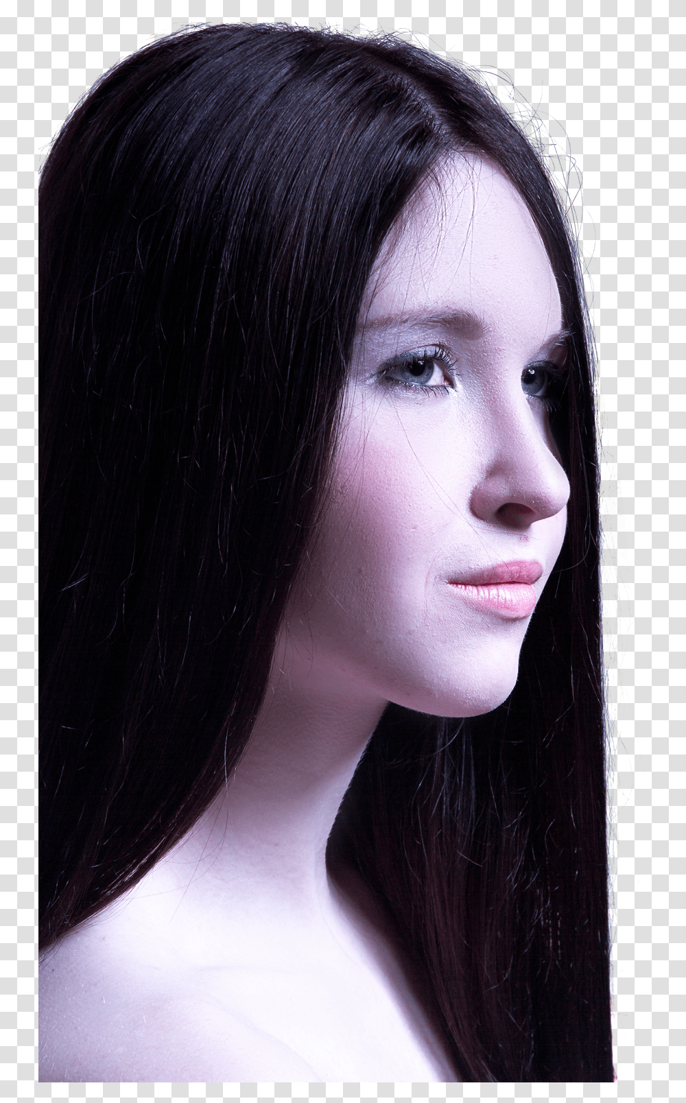 Beautiful Girl In Long Straight Black Hair, Person, Human, Face, Mouth Transparent Png