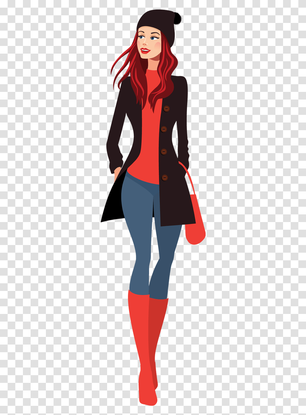 Beautiful Girls Cartoon, Apparel, Coat, Overcoat Transparent Png