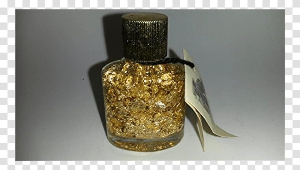 Beautiful Gold Flakes In A Glass Bottle Nail Polish, Cosmetics, Perfume Transparent Png