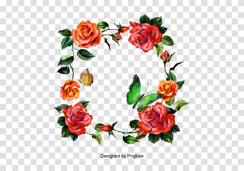 Beautiful Hand Paint Watercolor Floral Wreath Flower Flowers, Floral Design, Pattern Transparent Png