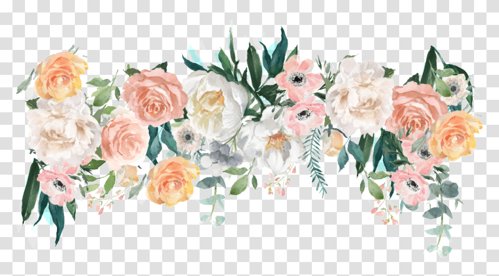 Beautiful Hand Painted Flowers Wall Design Leaves And Flowers, Plant, Blossom, Rose, Peony Transparent Png