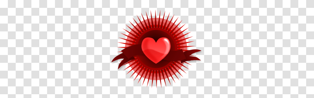 Beautiful Heart With Ribbon And Rays Clip Art, Crowd Transparent Png