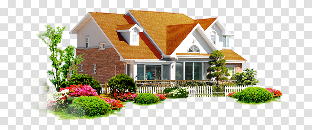 Beautiful House With Gardenand Flower Real Estate Images, Outdoors, Roof, Yard, Nature Transparent Png