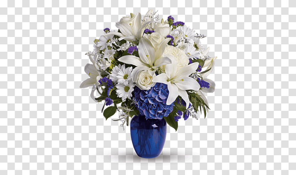 Beautiful In Blue Flower Arrangement, Plant, Flower Bouquet, Blossom Transparent Png