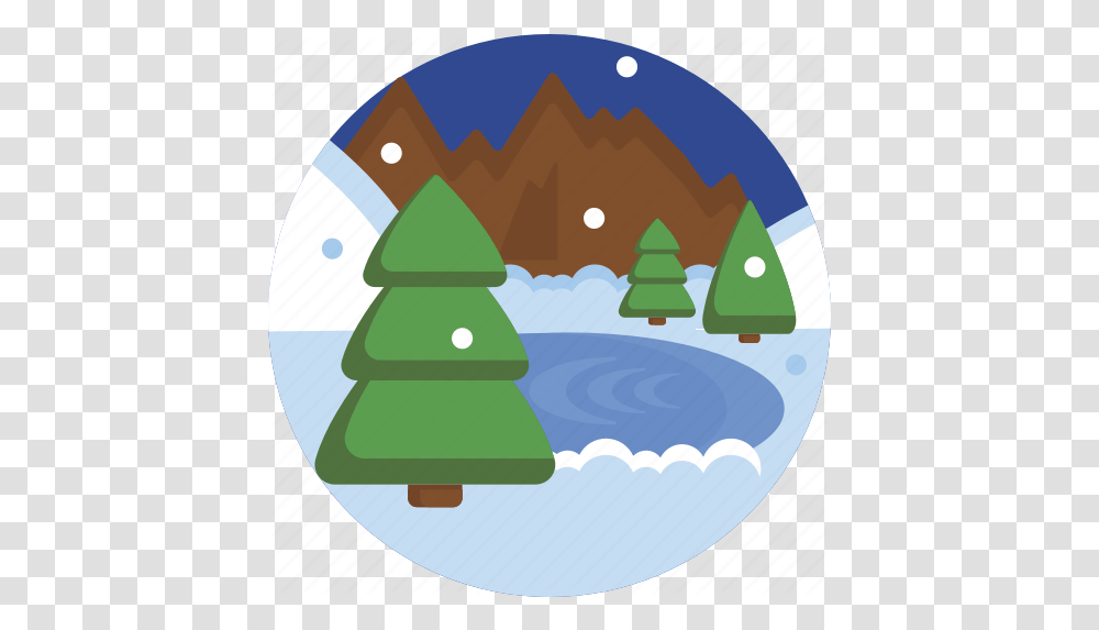 Beautiful Lake Landscape Mountain New Year Tree, Outdoors, Nature, Plant, Snow Transparent Png