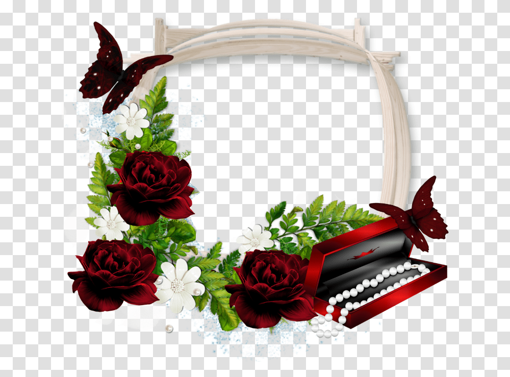 Beautiful Photo Frame With Dark Red Roses Dark Beautiful Red Rose, Plant, Flower, Blossom, Flower Arrangement Transparent Png