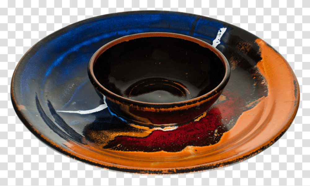 Beautiful Toasted Brown Amp Blue Saucer, Pottery, Cup, Coffee Cup Transparent Png
