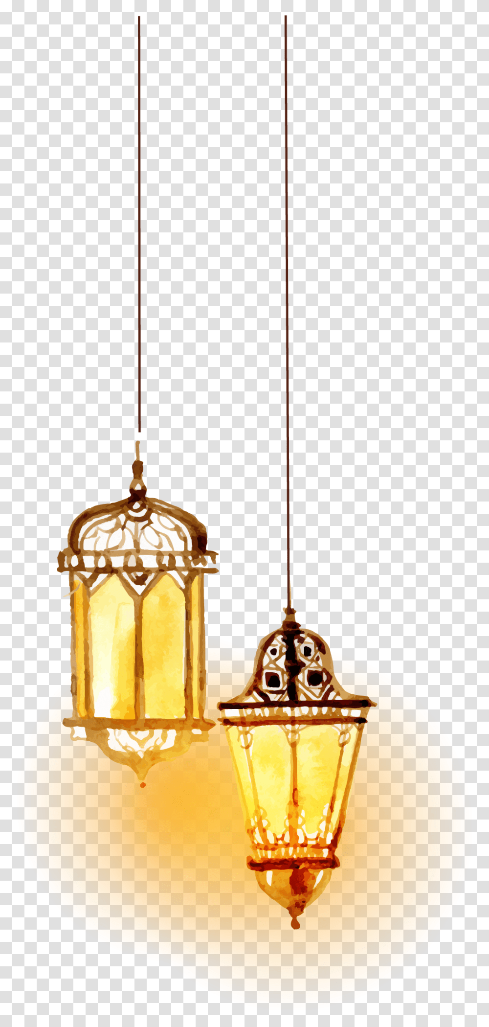 Beautiful Watercolor Islamic Vector Lighting Islam Lamps, Light Fixture, Lampshade, Lantern Transparent Png