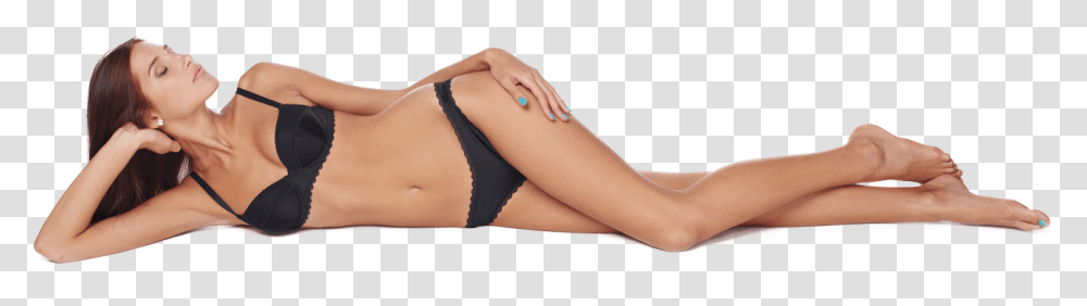 Beautiful Woman In Bikini Lying Down Woman Lying Down Bikini, Apparel, Lingerie, Underwear Transparent Png