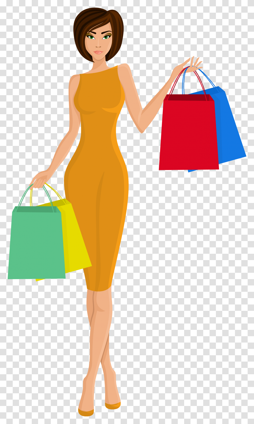 Beautiful Woman Shopping Woman Shopping, Person, Human, Bag, Female Transparent Png