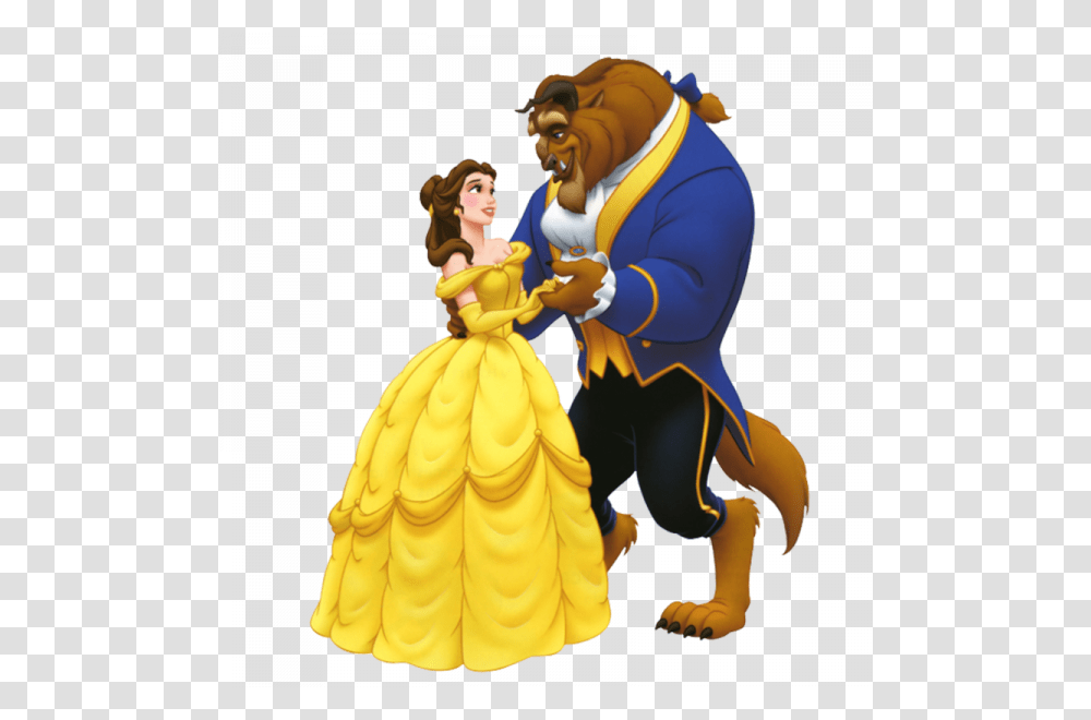 Beauty And The Beast Cartoon Dancing, Figurine, Person, Human, Toy Transparent Png