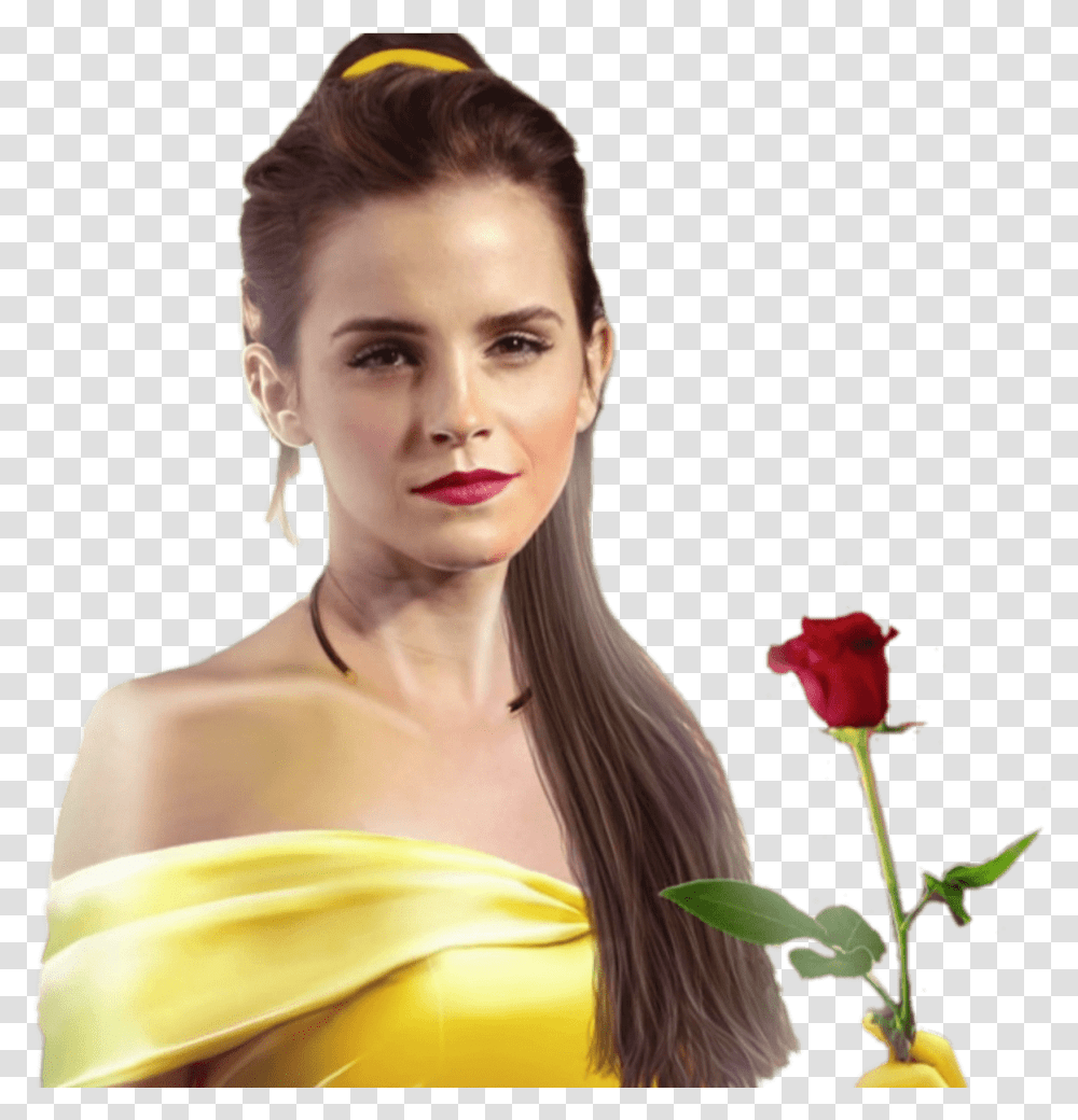 Beauty And The Beast Emma Watson La Belle Et La Bte, Rose, Flower, Plant, Blossom Transparent Png