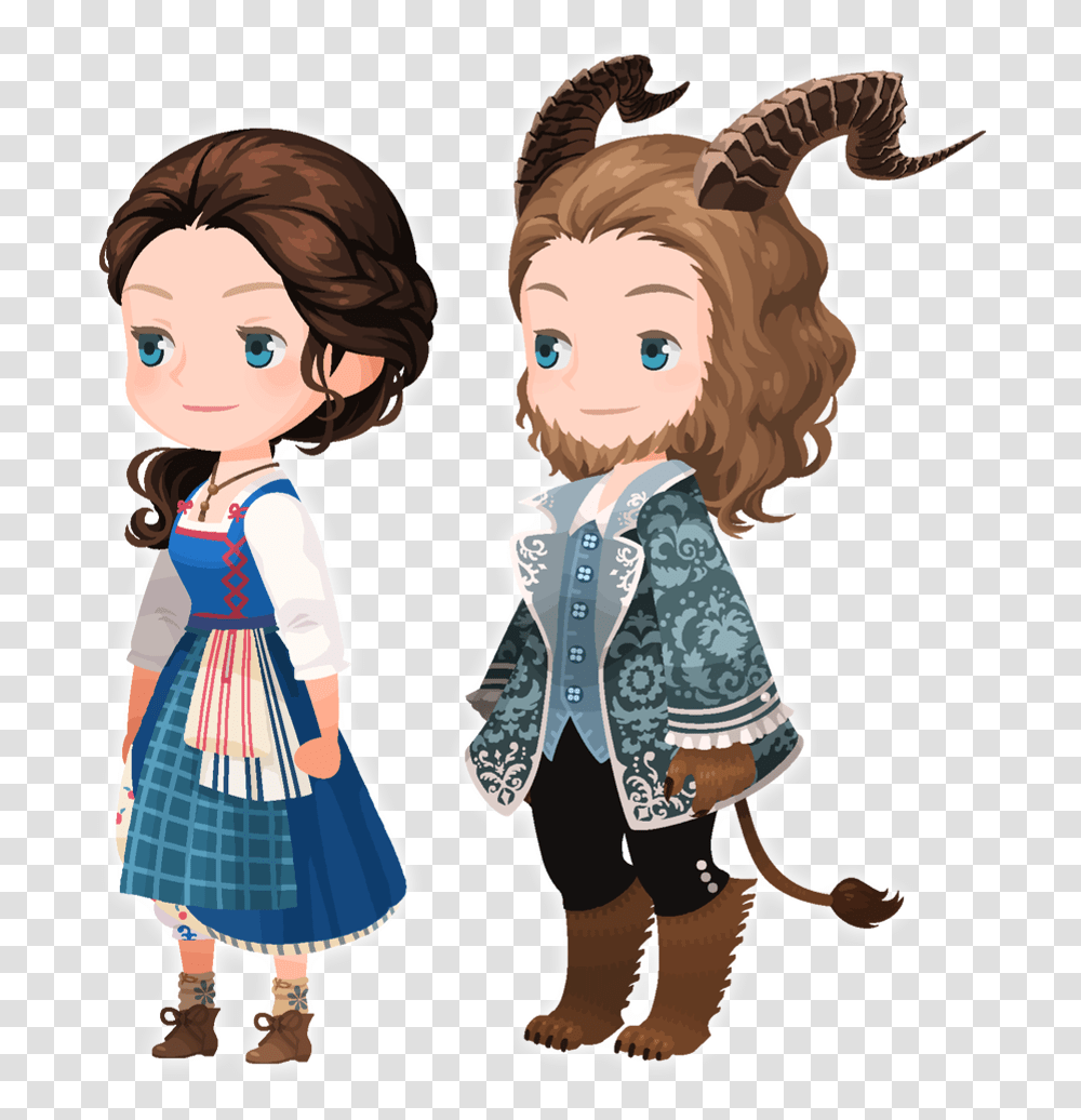 Beauty And The Beast Kingdom Hearts X Beauty And The Beast Kingdom Hearts Unchained Outfits, Doll, Toy, Person, Female Transparent Png
