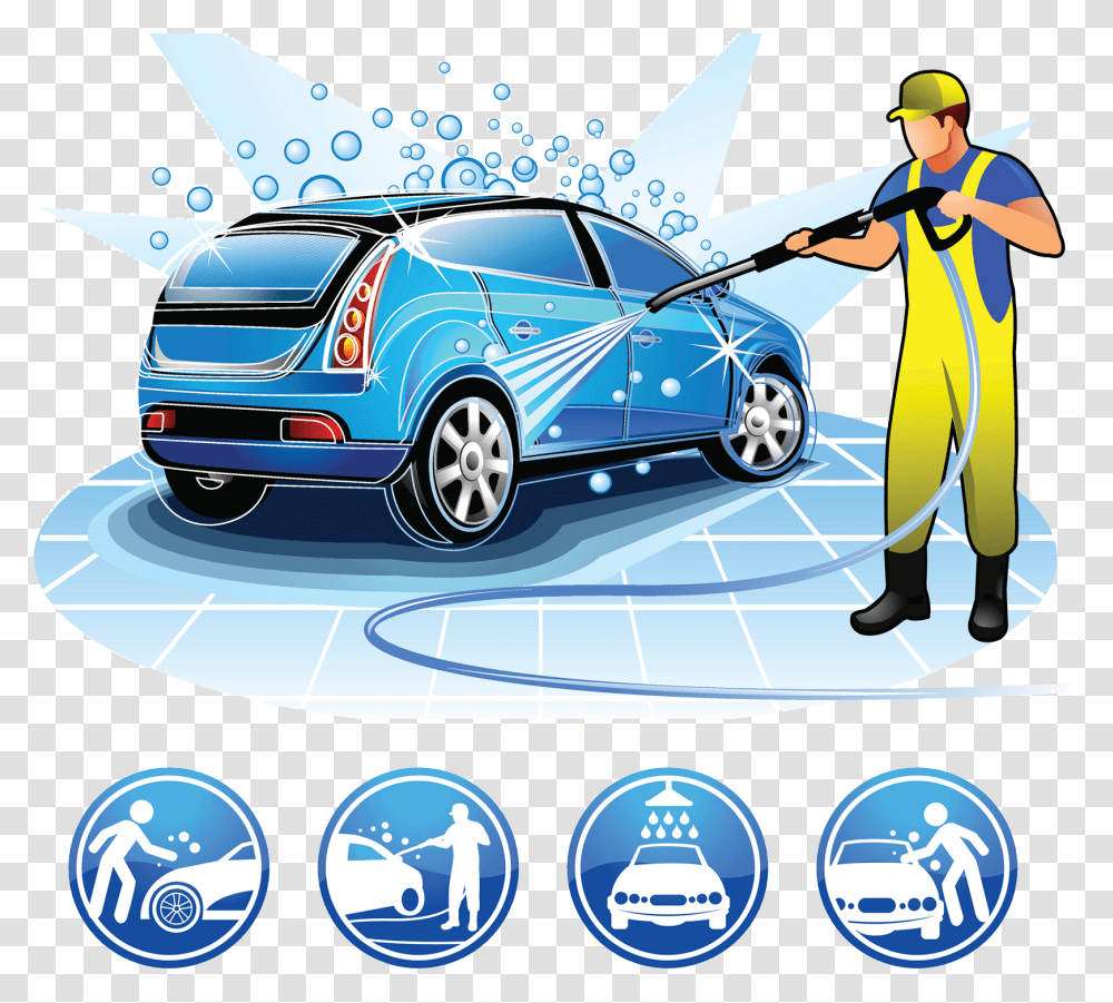 Beauty Car Illustration Wash Services Cartoon Care Cartoon Car Washing Logo, Vehicle, Transportation, Automobile, Person Transparent Png
