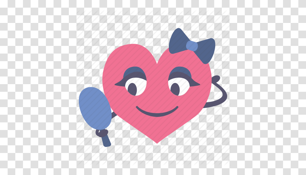 Beauty Girl Heart Look Looking Mirror Valentine Icon, Pac Man Transparent Png