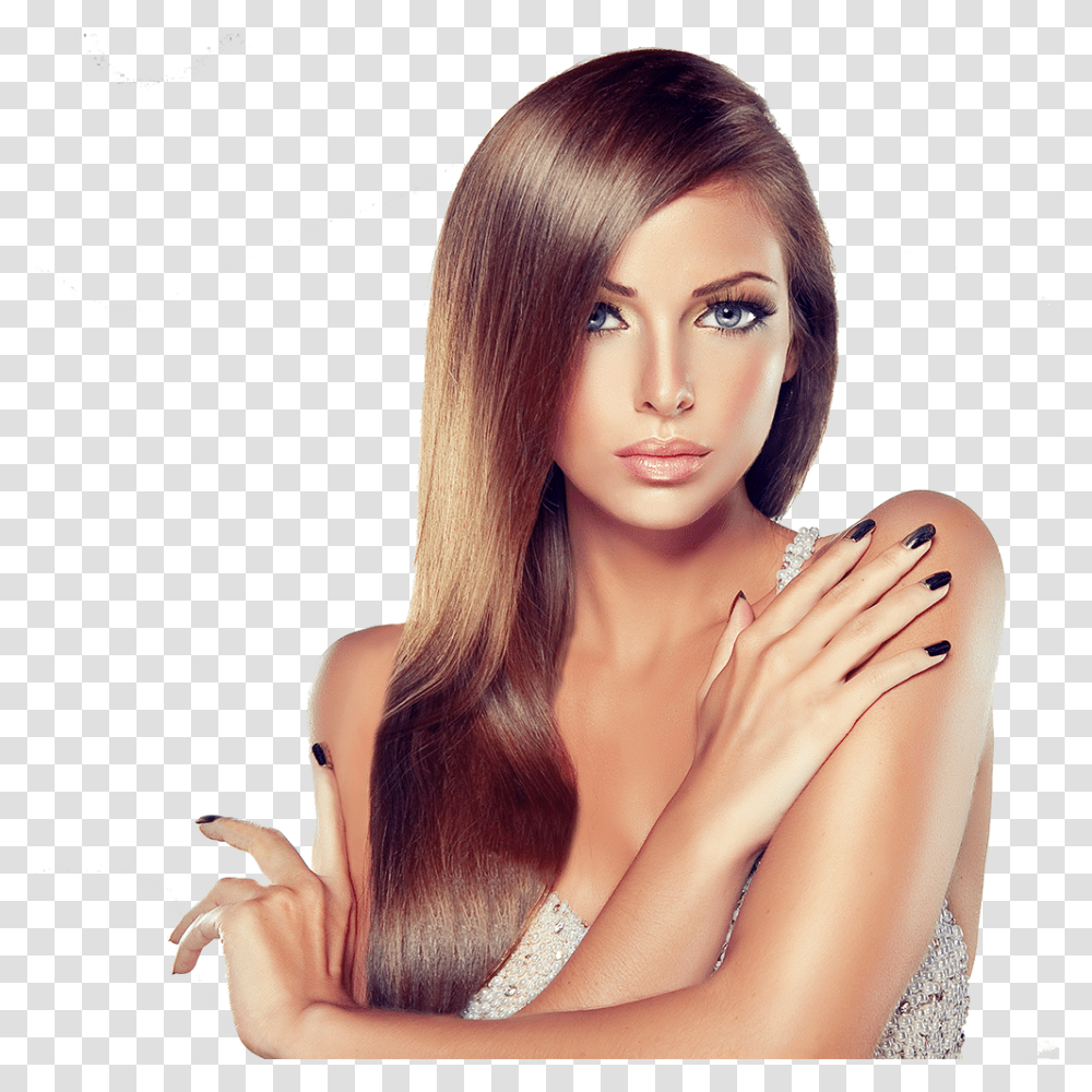 Beauty Hair Model Woman Hair And Nails, Person, Clothing, Female, Evening Dress Transparent Png