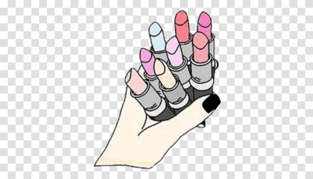 Beauty Makeup Maquiagem Hand Lipstick Overlay Maquillaje, Crayon, Weapon, Weaponry, Bomb Transparent Png
