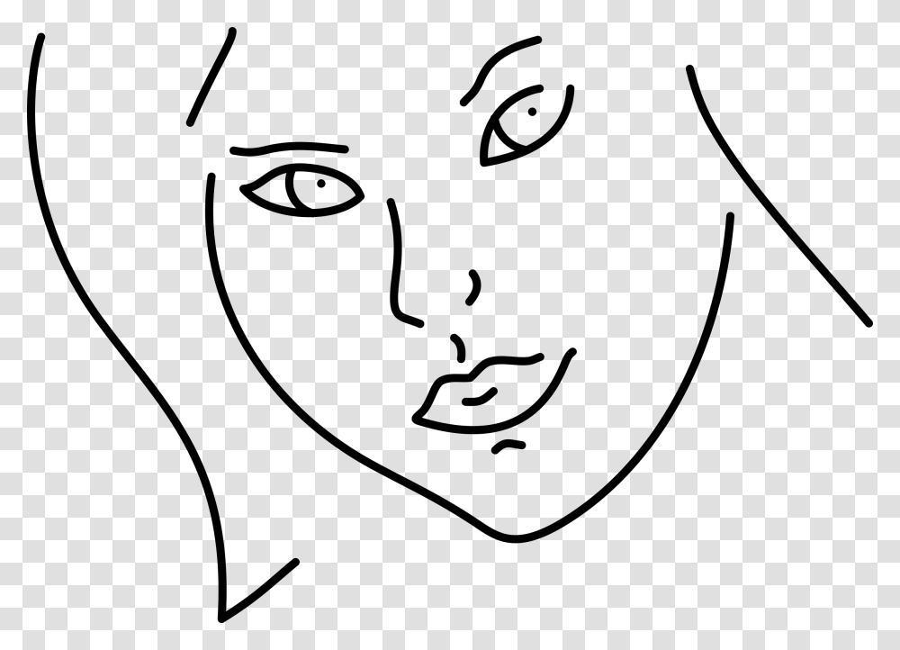 Beauty Scetch Clip Arts Face Doodle, Gray, World Of Warcraft Transparent Png