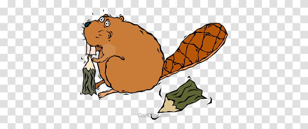 Beaver Chewing Beaver Gnawing Tree Cartoon, Animal, Wildlife, Mammal, Rodent Transparent Png