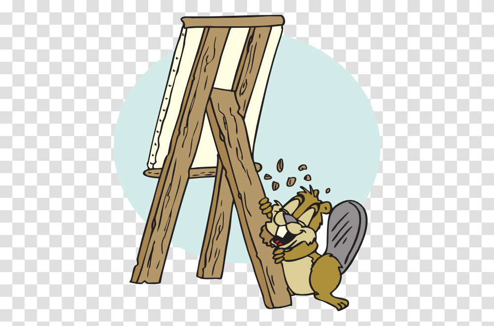 Beaver Eating Easel Clip Art, Wood, Stick, Canvas, Plywood Transparent Png