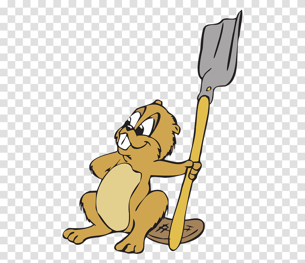Beaver With A Shovel Clipart Free Download Animals Planting Trees, Spear, Weapon, Weaponry, Symbol Transparent Png