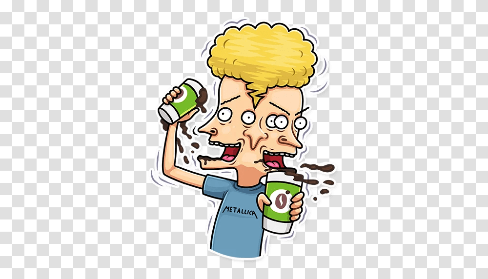 Beavis And Butt Stickers Set For Telegram, Person, Can, Tin, Food Transparent Png