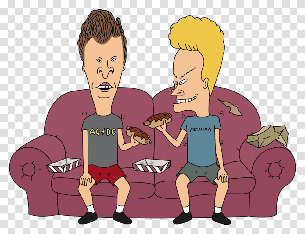 Beavis And Butthead On A Sofa Clip Arts Beavis And Butthead, Person, Eating, Food, Bowl Transparent Png
