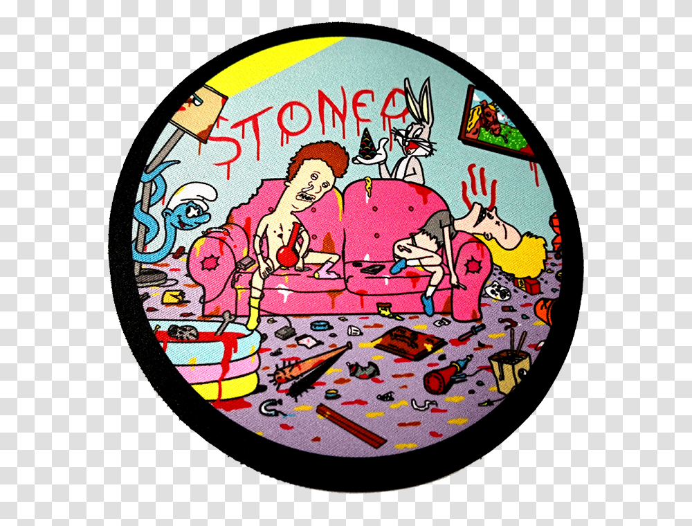 Beavis Butt Head Round Rig Mat S Size Toke Town Supply Co, Logo, Trademark, Label Transparent Png
