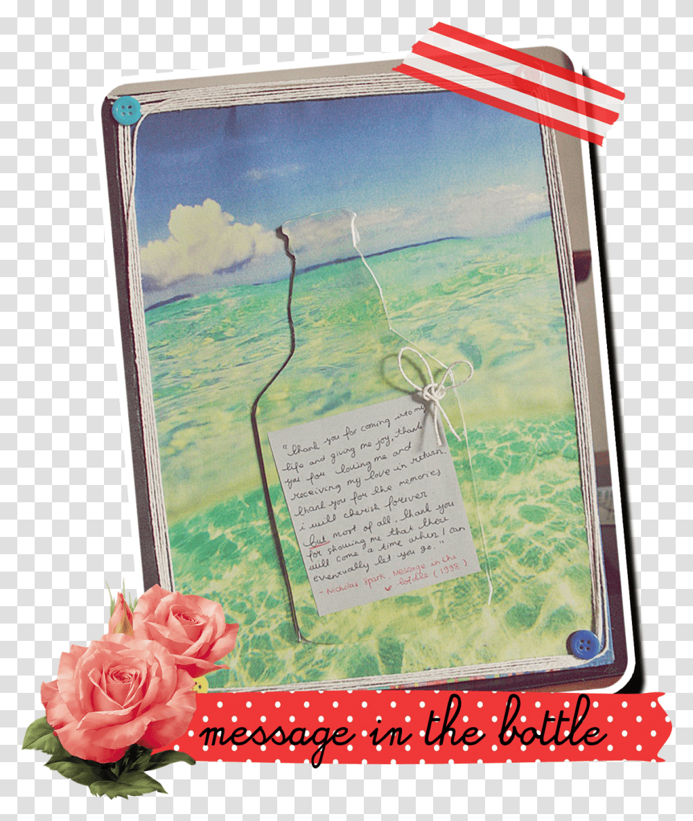 Beberapa Gambar Tentang Message In The Bottle Yang Message In A Bottle Scrapbook, Plant, Rose, Flower Transparent Png
