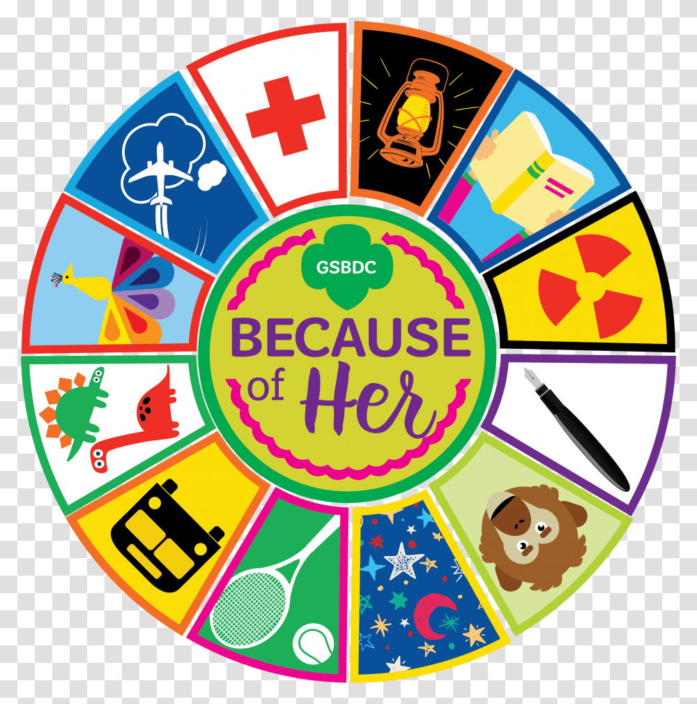 Because Of Her Girl Scout Free Patch Programs, Logo, Label Transparent Png