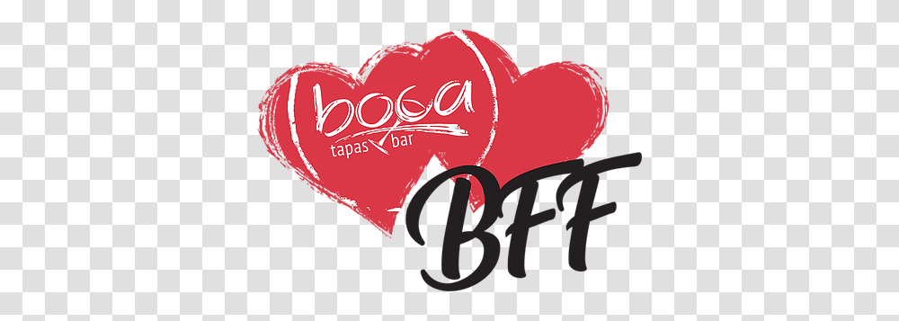 Become A Boca Bff Tapasbar Heart, Text, Label, Word, Cushion Transparent Png