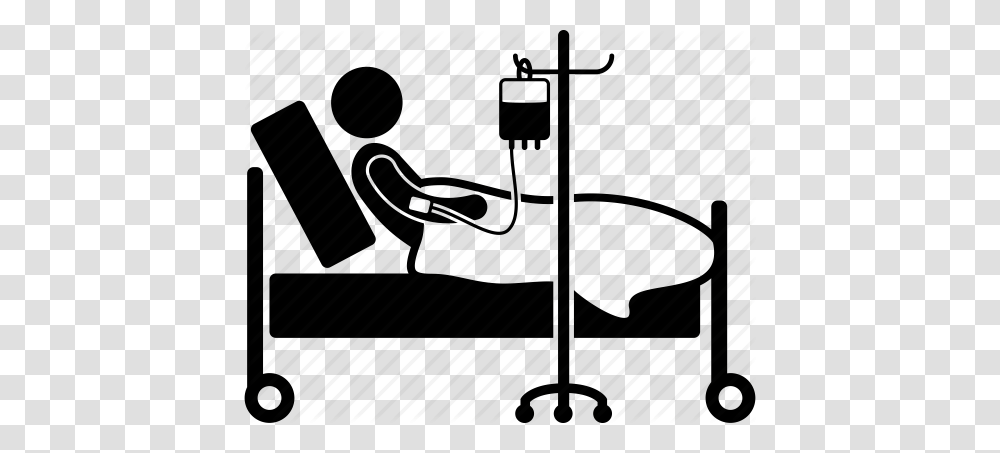 Bed Blood Hospital Ill Illness Sick Transfusion Icon, Piano, Leisure Activities, Musical Instrument, Silhouette Transparent Png