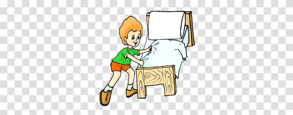 Bed Clipart Childrens Bed, Person, Girl, Female, Drawing Transparent Png