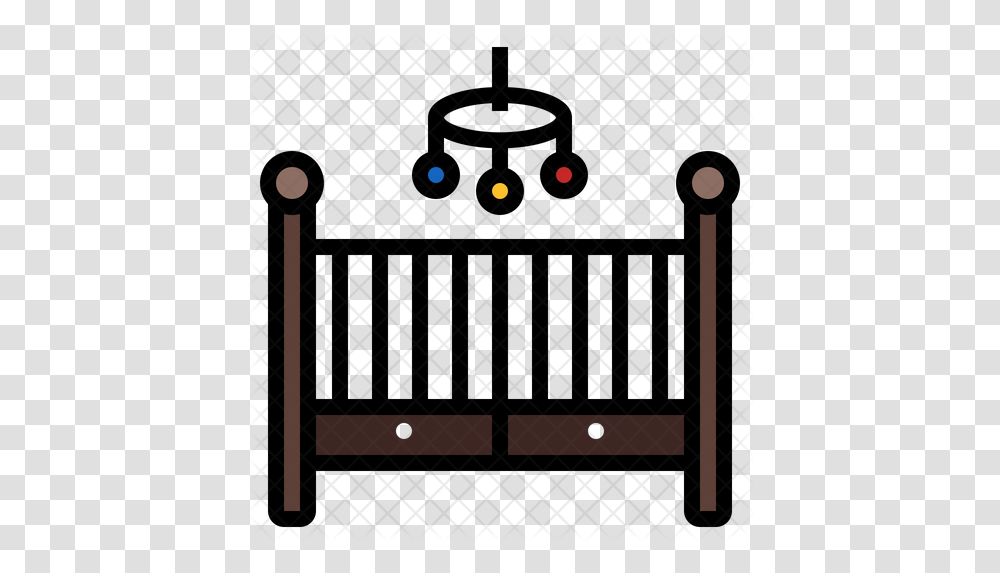 Bed Crib Icon Of Colored Outline Style Cradle, Furniture, Sweets, Rug, Gate Transparent Png
