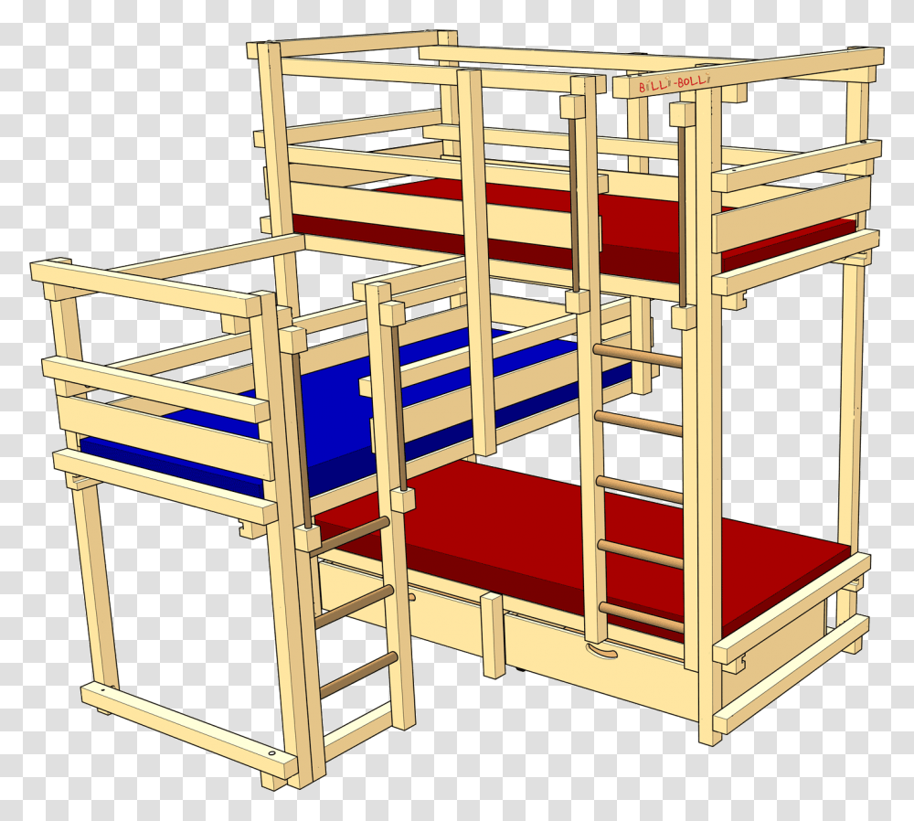 Bed For Three Type 2a Billi Bolli, Furniture, Bunk Bed, Chair, Crib Transparent Png