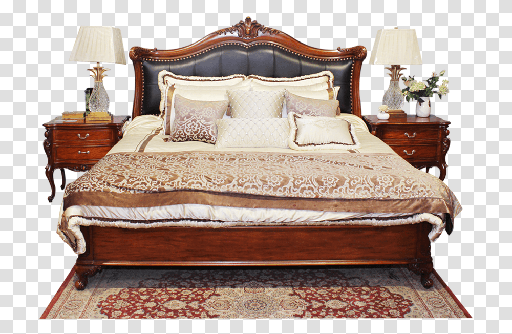 Bed Frame, Table Lamp, Furniture, Rug, Lampshade Transparent Png