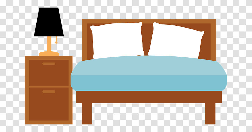 Bed Furniture Clipart Bed Frame, Chair, Cushion, Pillow, Lamp Transparent Png