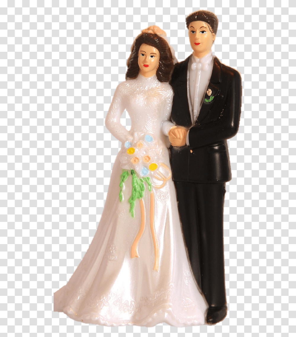Bedrock Tax Weddingcouple Bride And Groom Cake Topper, Figurine, Wedding Gown, Robe, Fashion Transparent Png