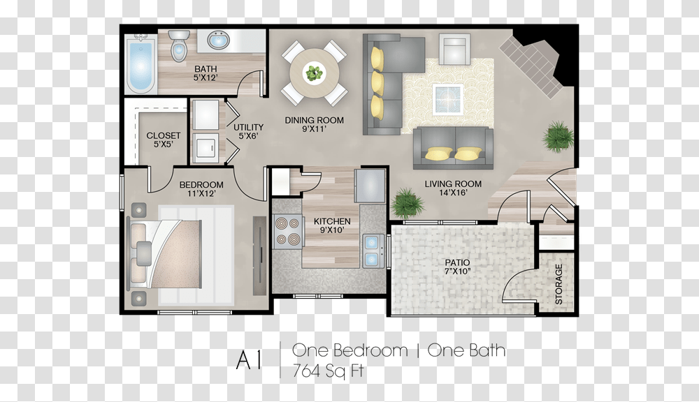 Two Bedroom Apartment Home Style 2a