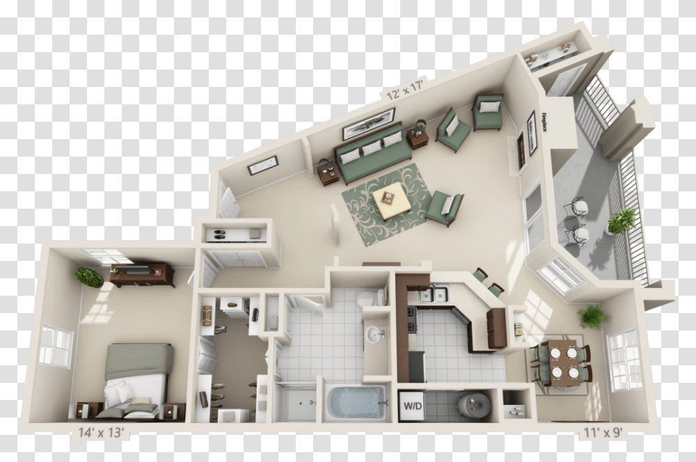 Bedroom Apartment In San Antonio Apartment With 2 Bedrooms, Floor Plan, Diagram Transparent Png